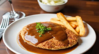 Chicken Schnitzel with Brown Sauce – Le Stanze Bistrot Cafe