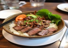 Rice Bowl Sliced Beef A Flavorful Dish At Le Stanze Bistrot Cafe