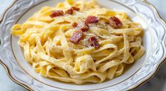 Fettuccine Carbonara Recipe by Le Stanze Bistrot Cafe
