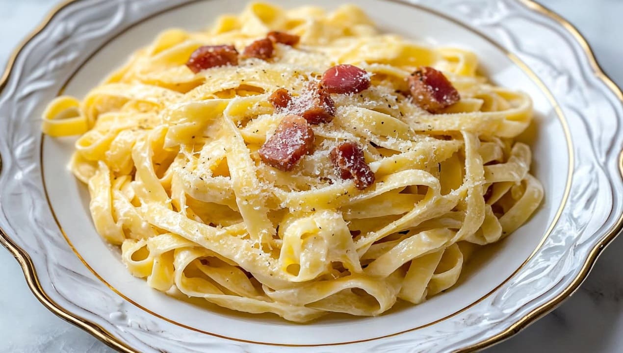 Fettuccine Carbonara Recipe by Le Stanze Bistrot Cafe