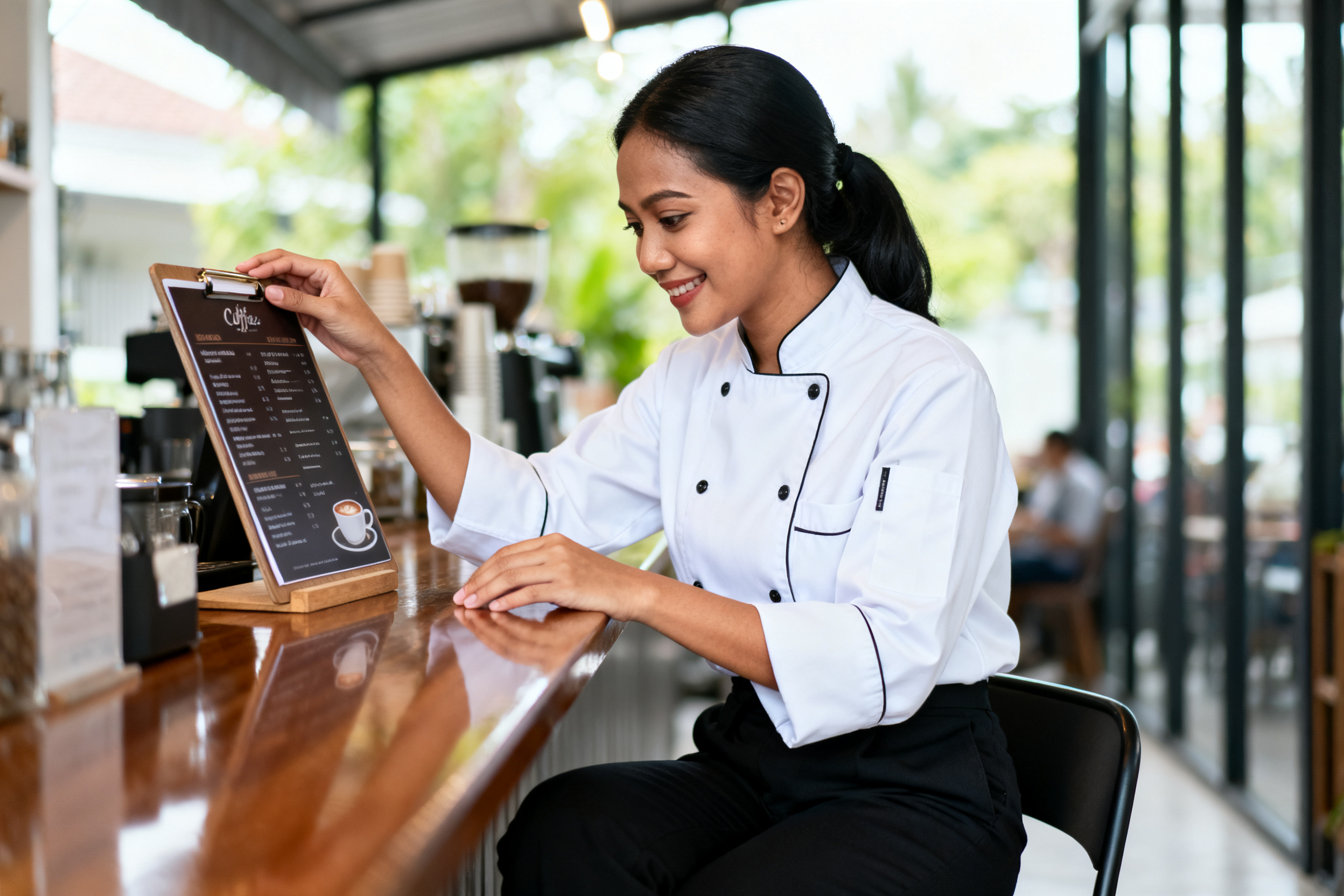 unique culinary tricks inspired coffee menu board examination by Indonesian chef enhancing café‑style innovation